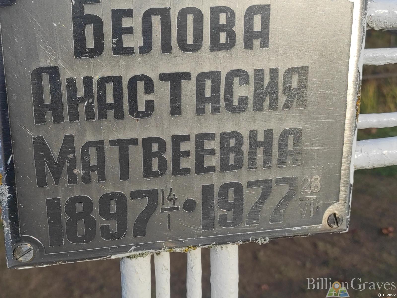 Белова Анастасия Матвеевна