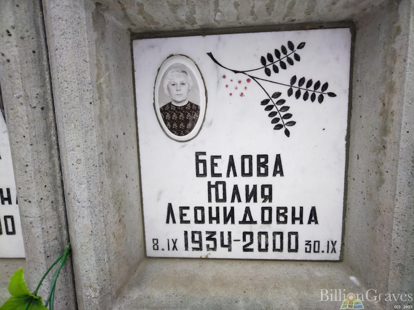 Белова Юлия Леонидовна