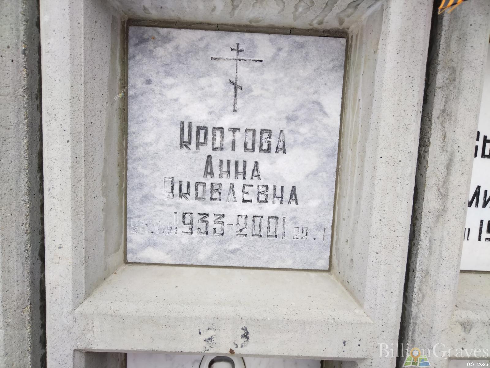 Кротова Анна Яковлевна
