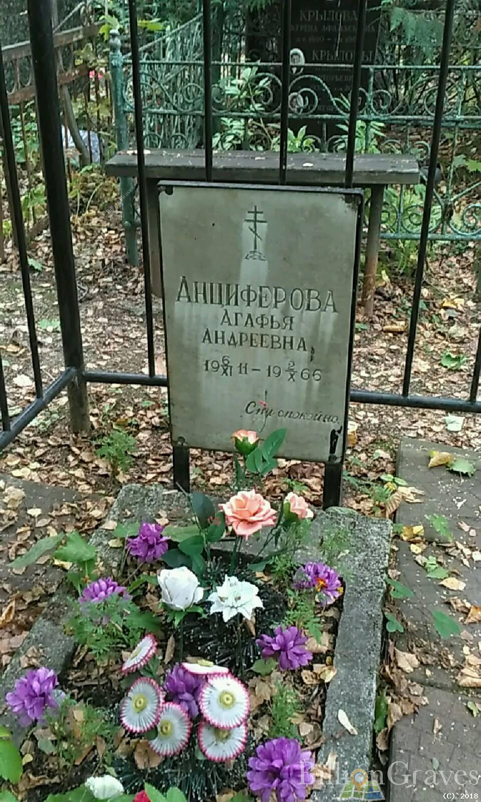 Анциферова Агафья Андреевна