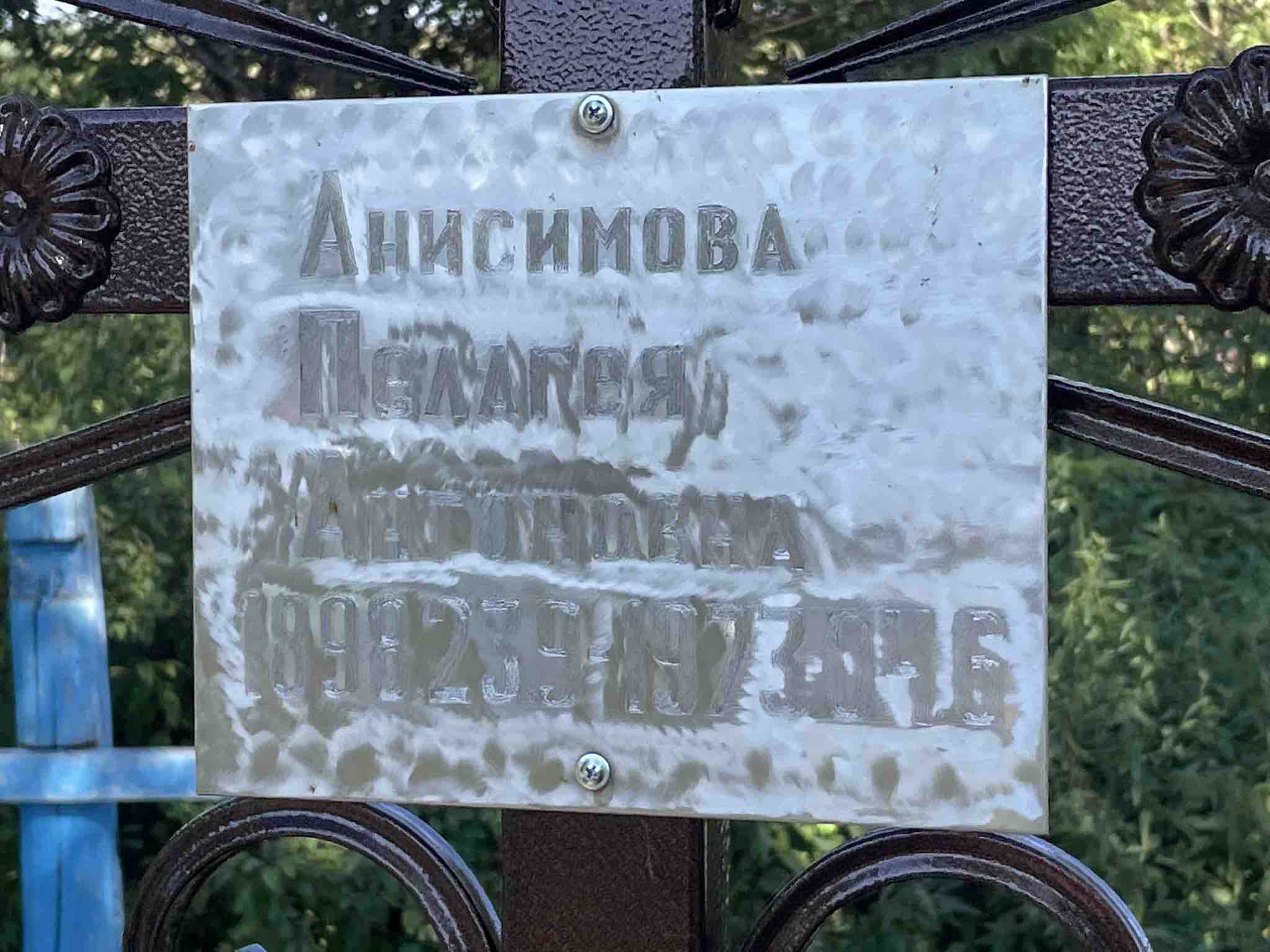 Анисимова Пелагея Александровна