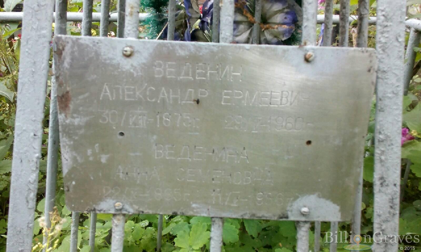 Веденина Анна Семеновна