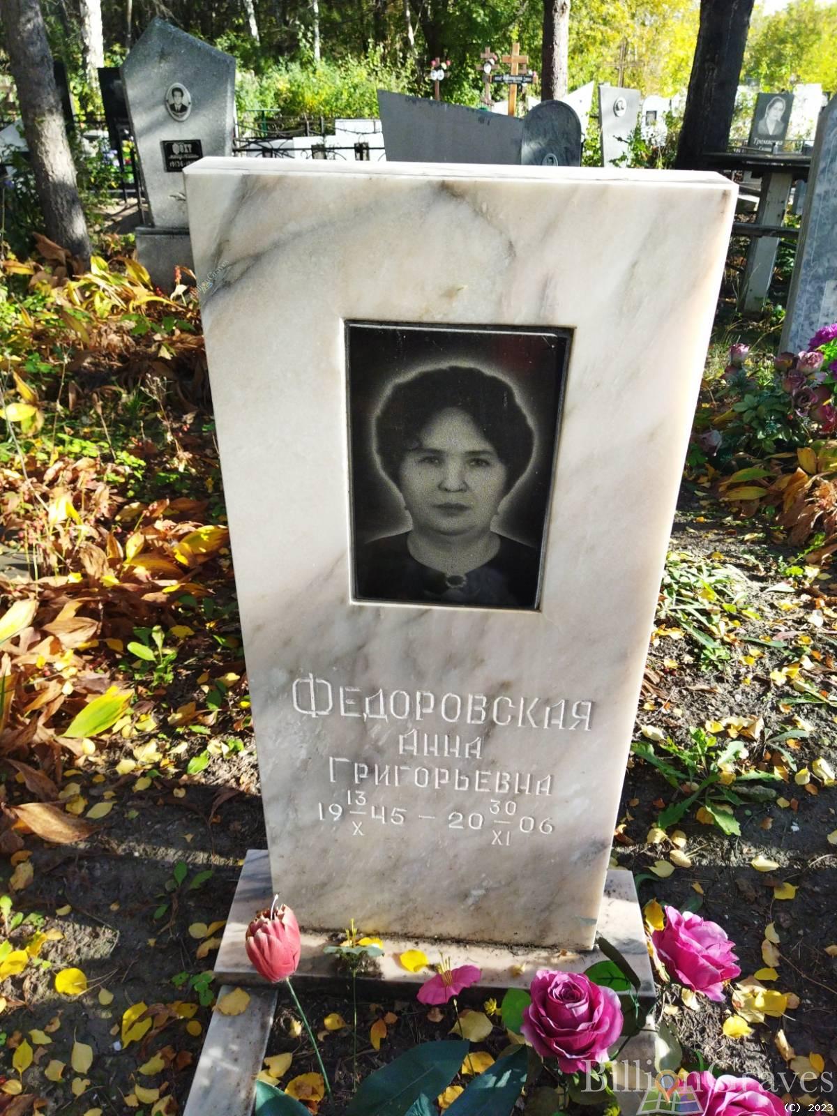 Федоровская Анна Григорьевна