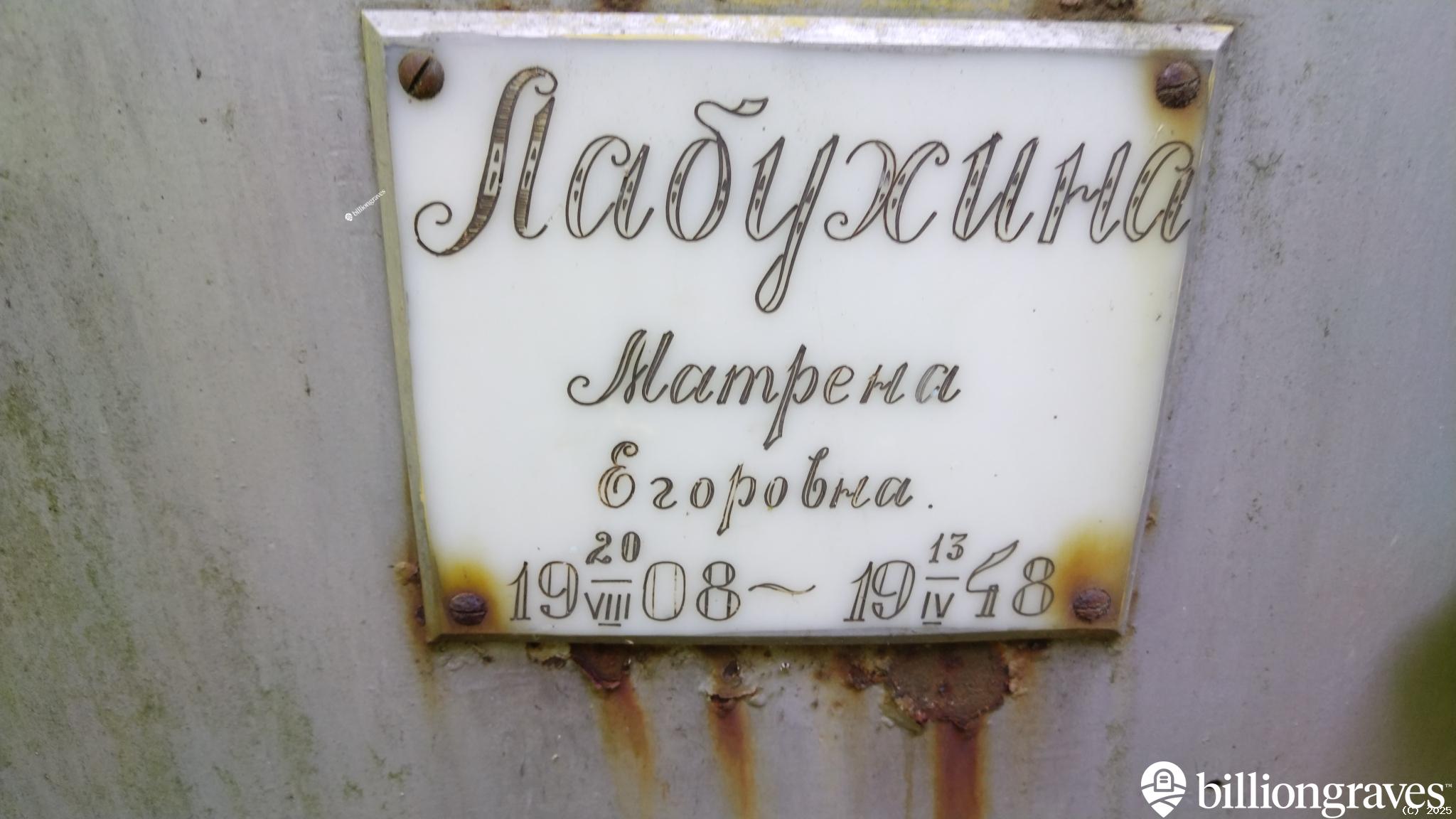 Лабухина Матрена Егоровна