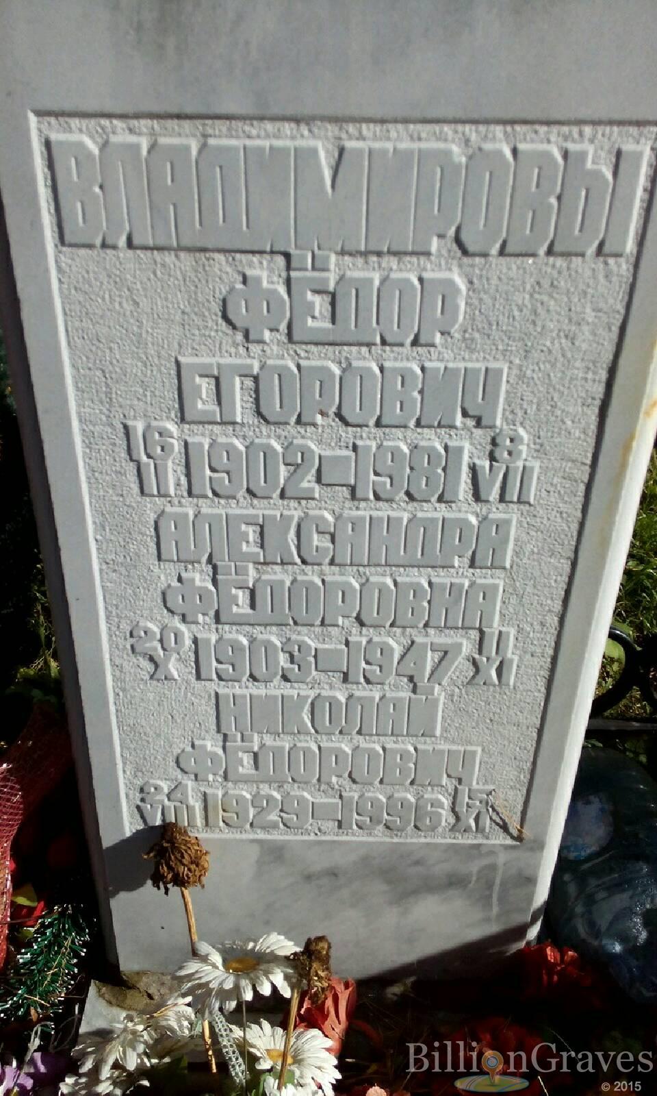 Владимирова Александра Фёдоровна