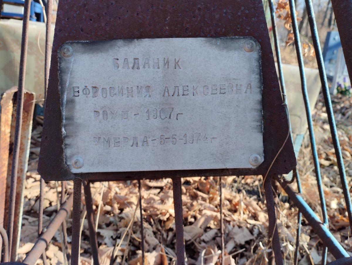 Баланик Ефросинья Алексеевна
