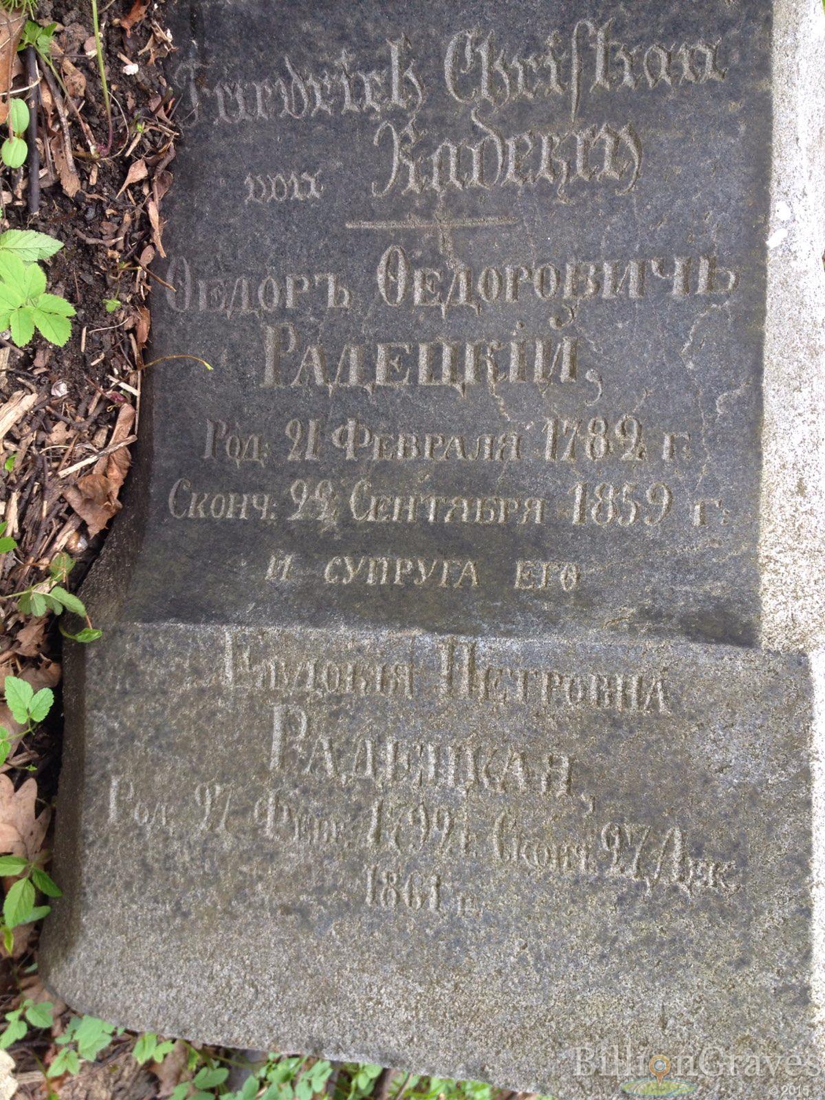 Von Radekiy/Радецкий Friedrich Christian/Федоръ