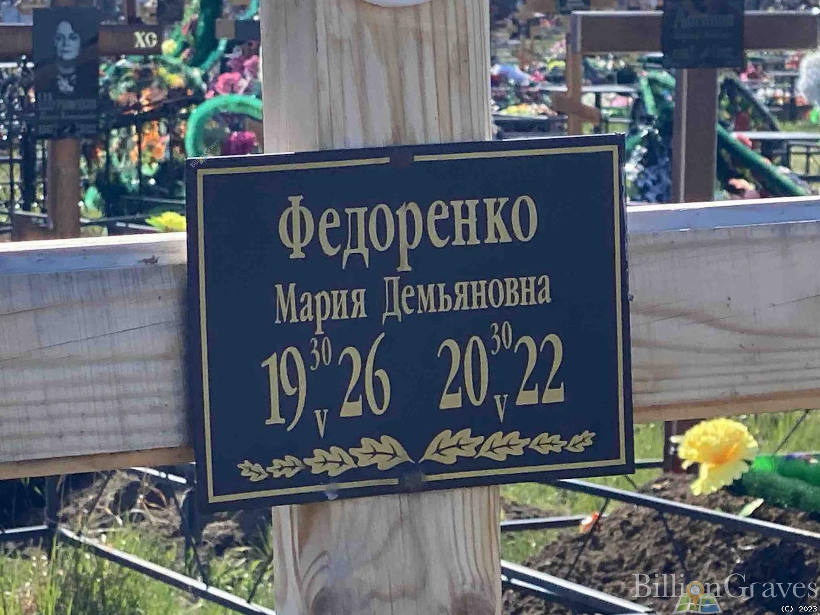 Федоренко Мария Демьяновна
