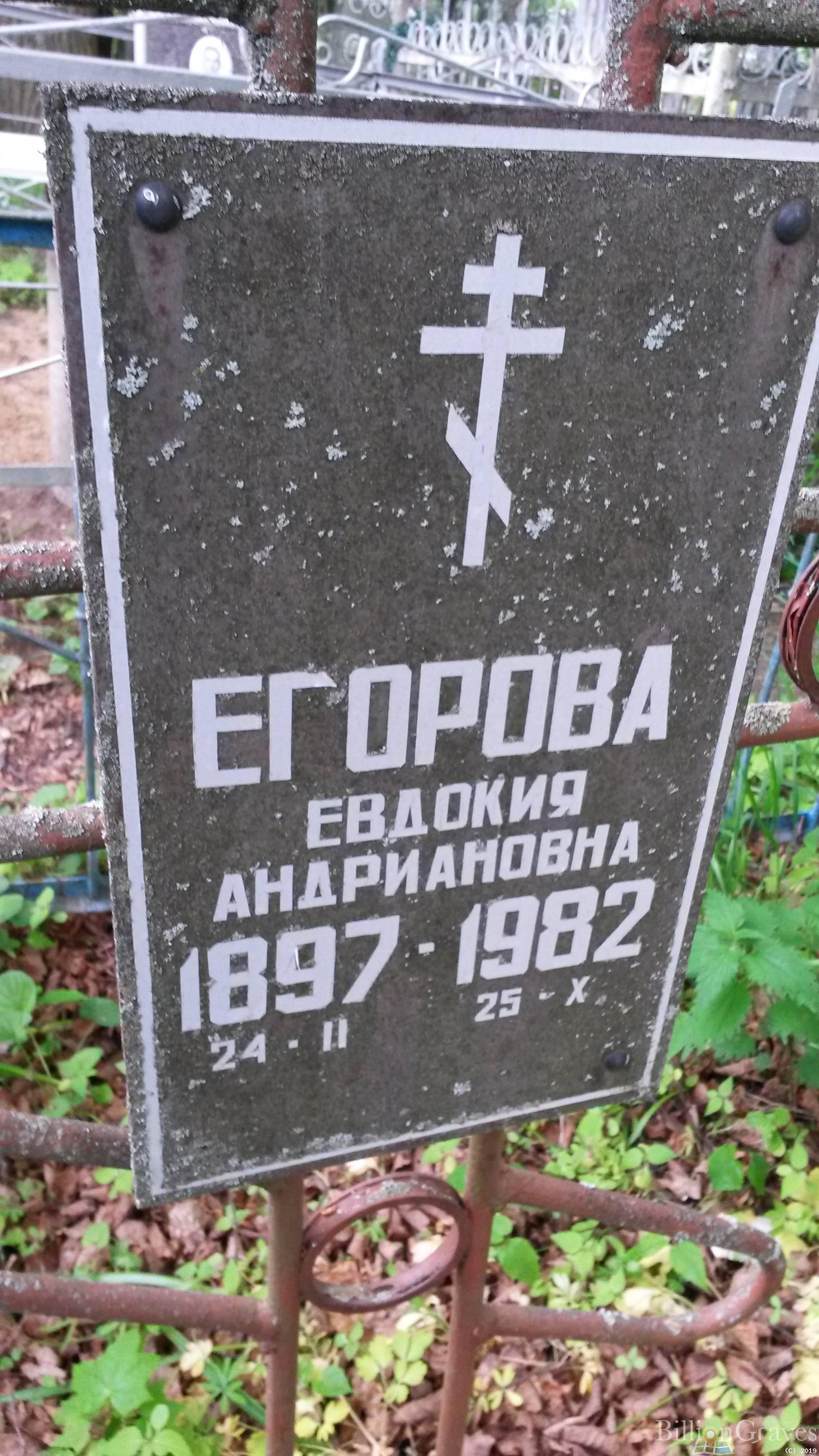 Егорова Евдокия Андриановна
