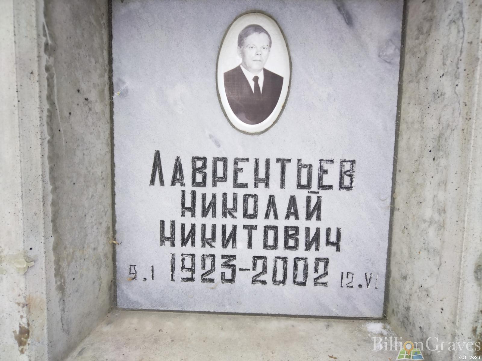 Лаврентьев Николай Никитович