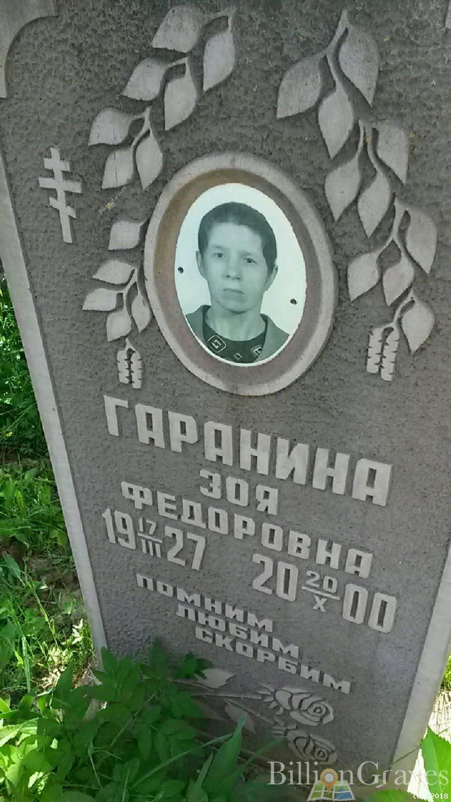 Гаранина Зоя Федоровна