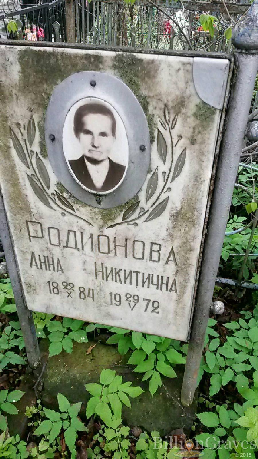 родионова анна никитична