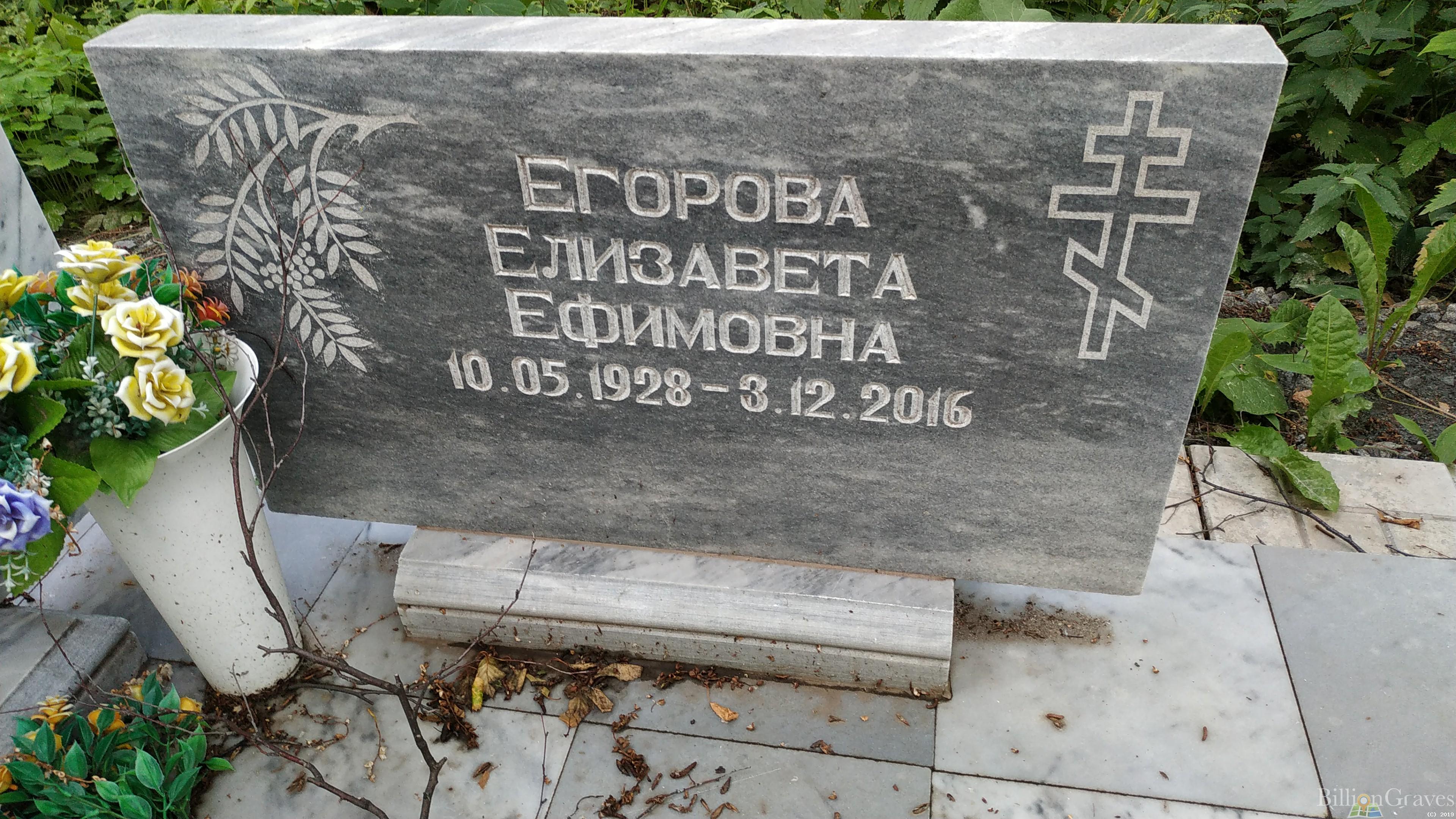 Егорова Елизавета Ефимовна