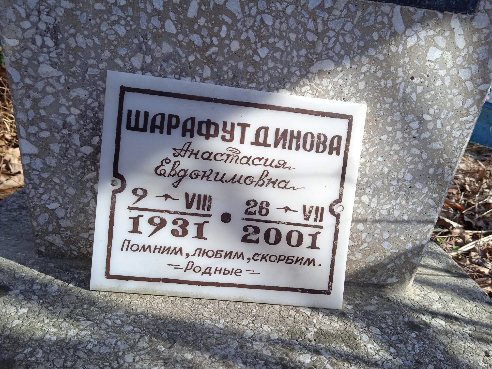 Шарафутдинова Анастасия Евдокимовна