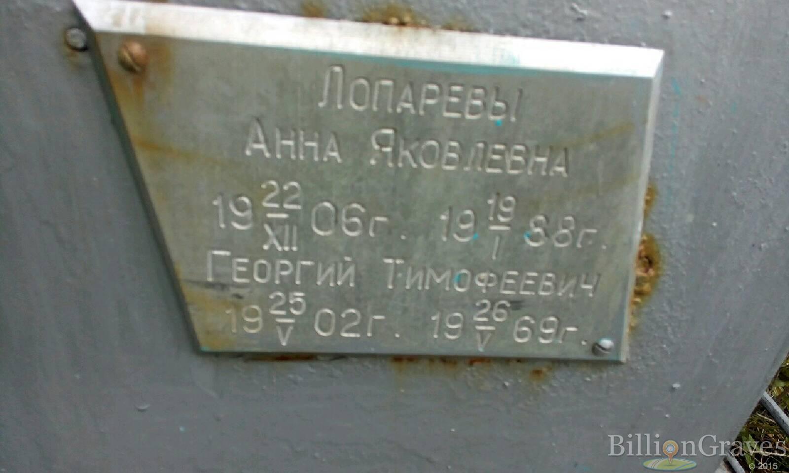 Лопарева Анна Яковлевна
