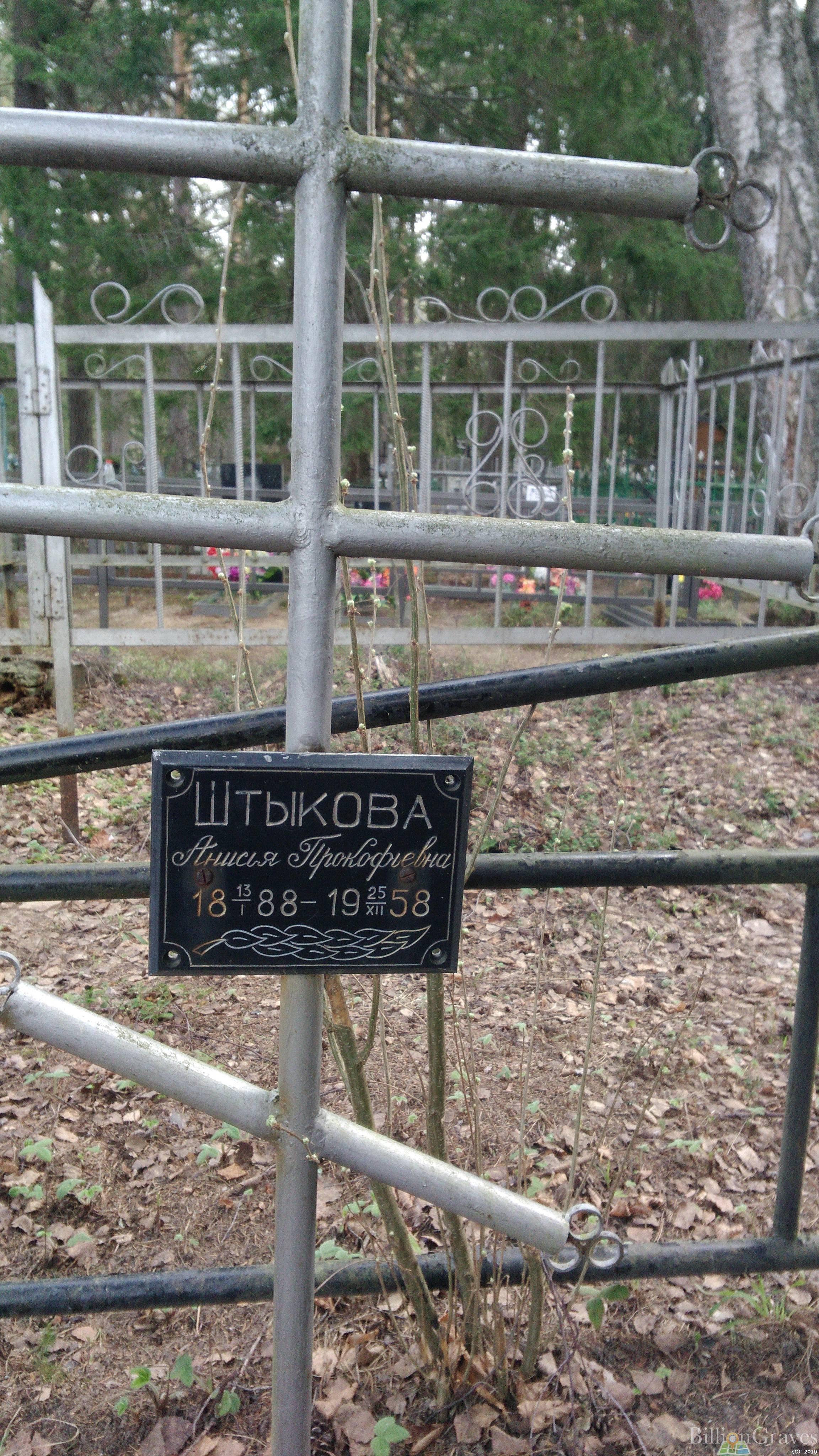 Штыкова Анисия Прокофьевна