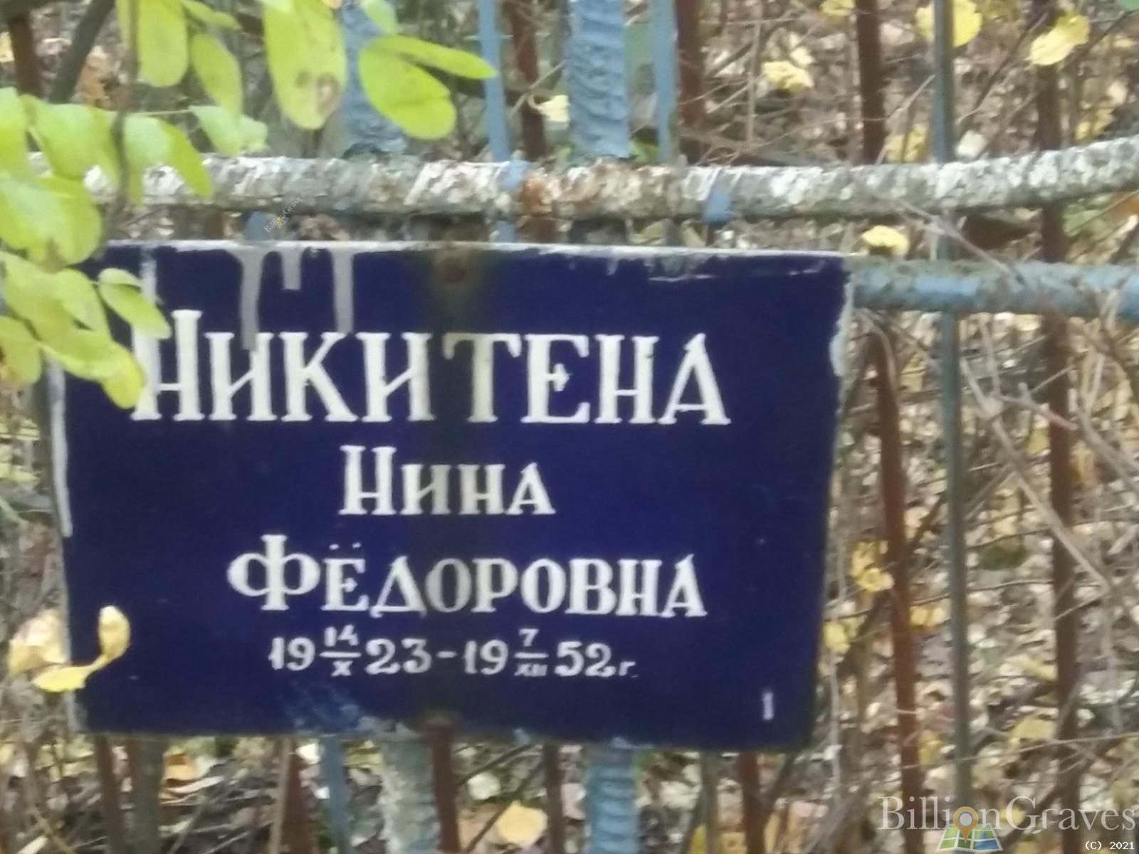 Никитена Нина Федоровна