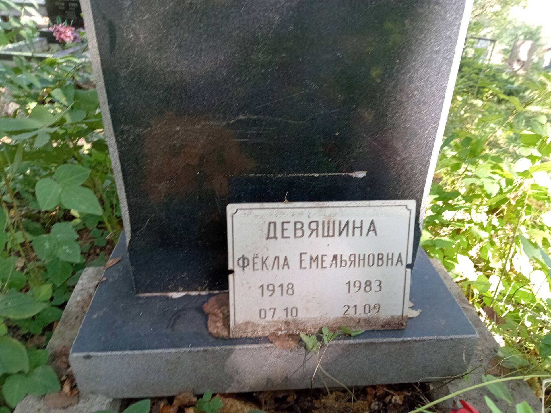 Девяшина Фекла Емельяновна