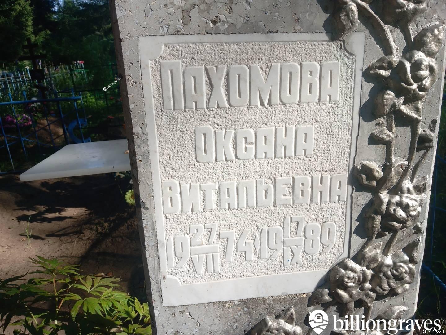 Пахомова Оксана Витальевна