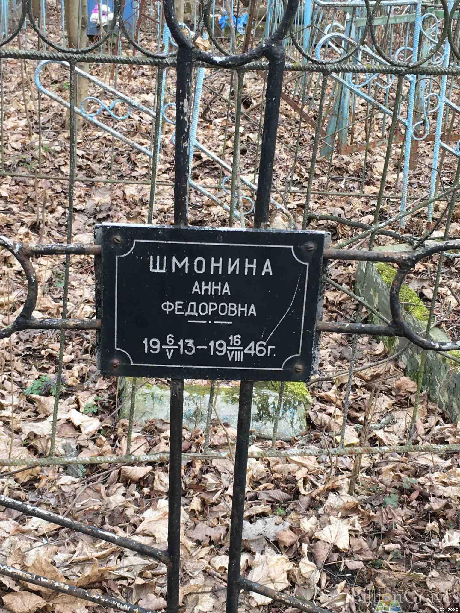 Шмонина Анна Фёдоровна