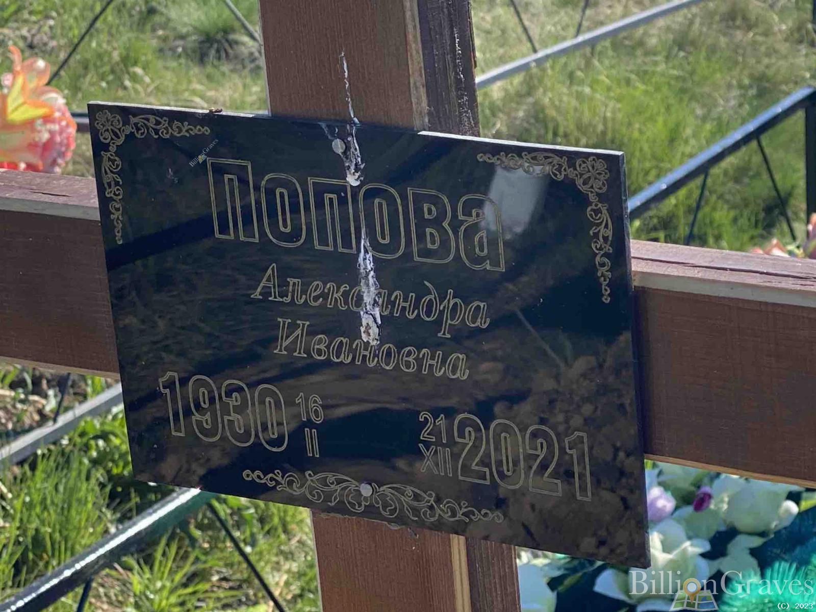 Попова Александра Ивановна