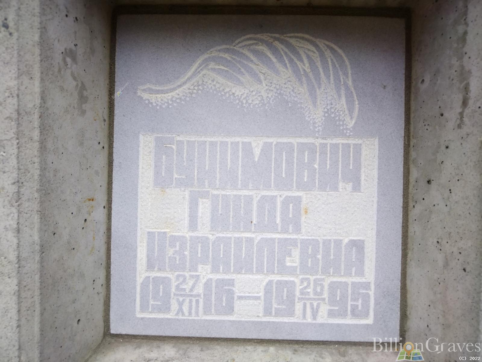 Бунимович Гинда Израилевна
