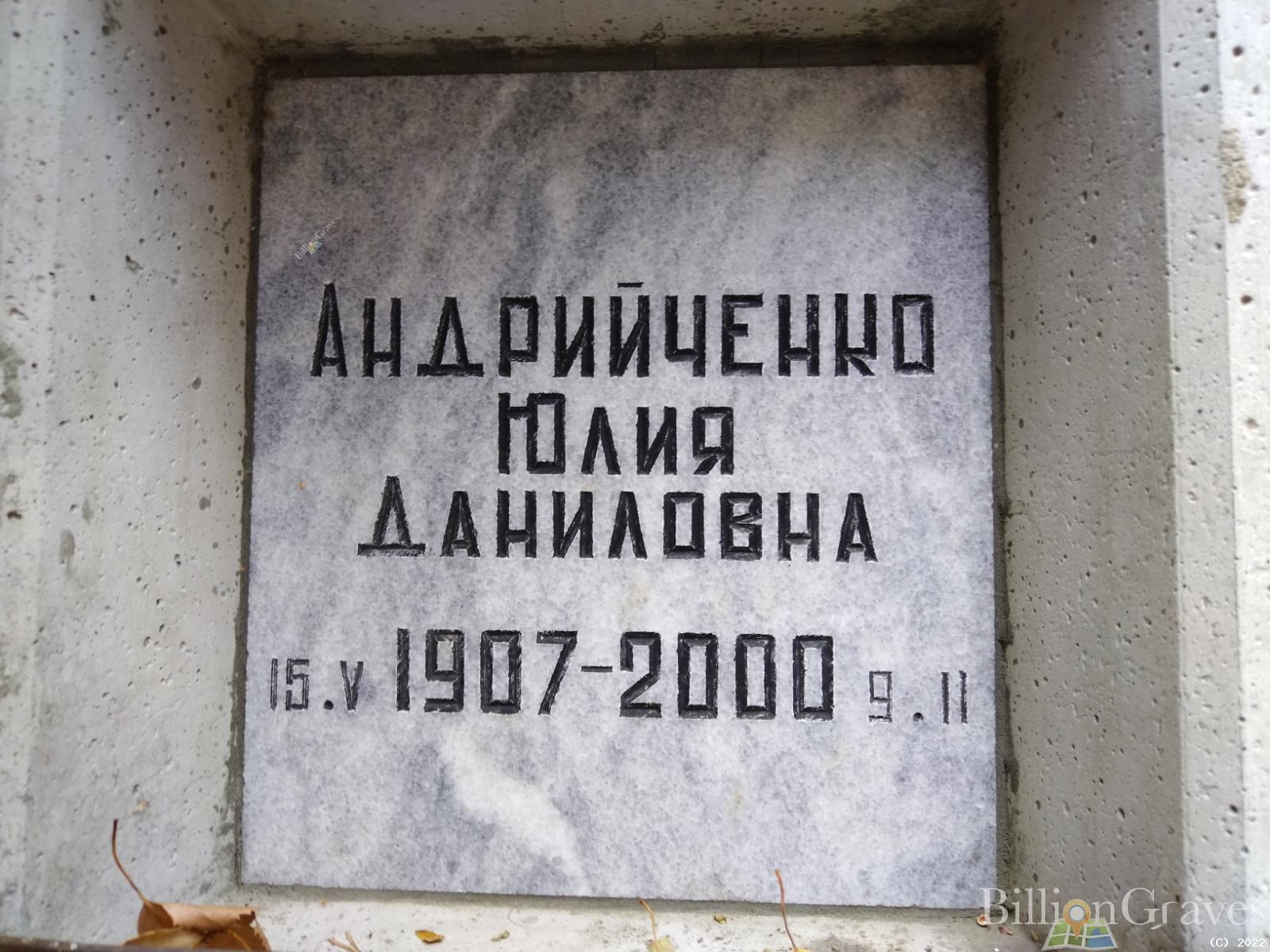 Андрийченко Юлия Даниловна