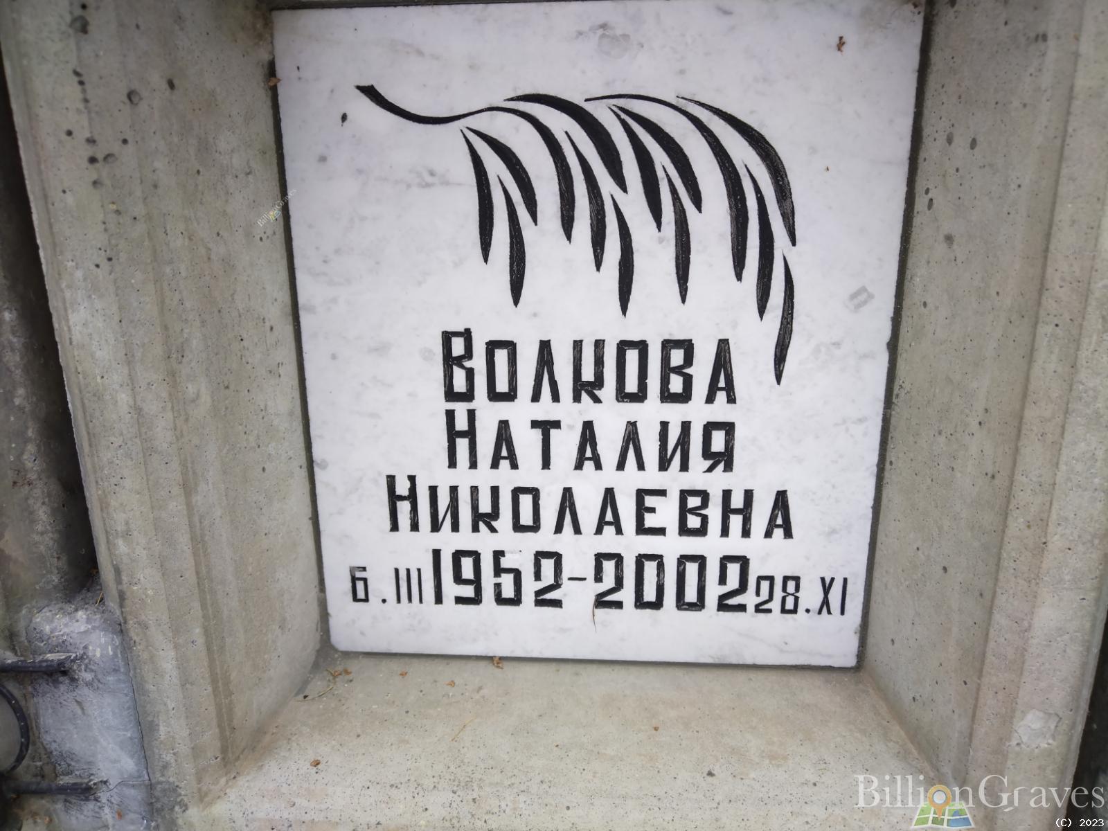 Волкова Наталия Николаевна