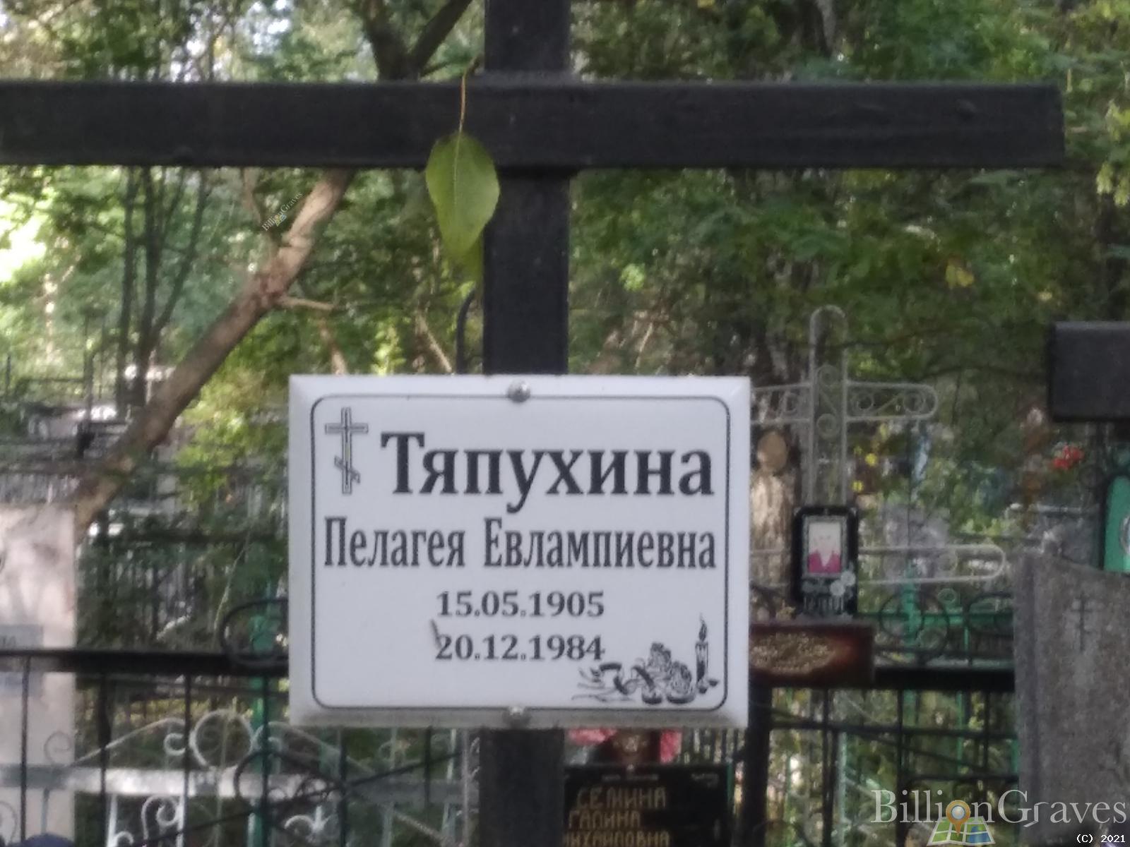 Тяпухина Пелагея Евлапиевна