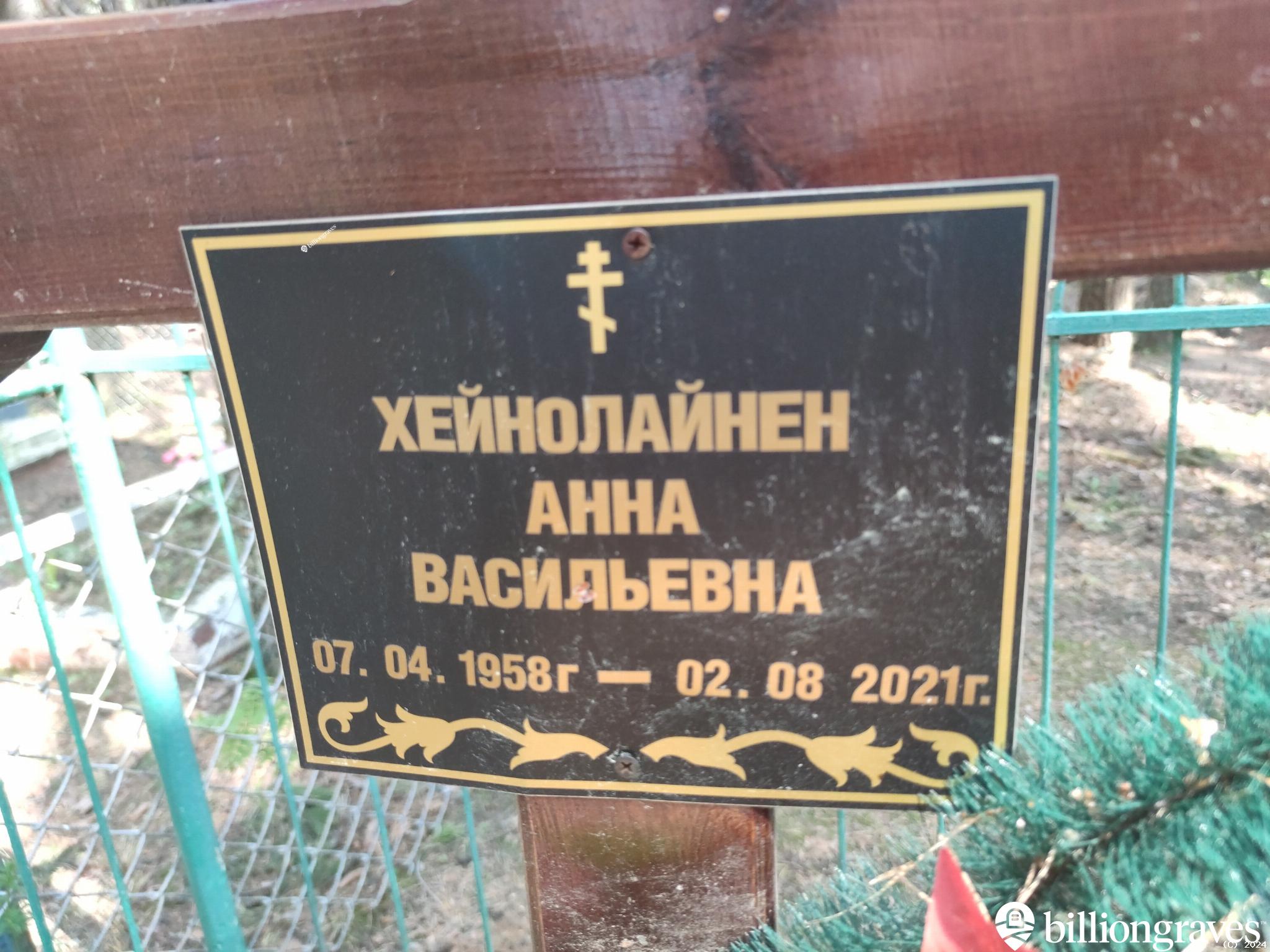 Хейнолайнен Анна Васильевна