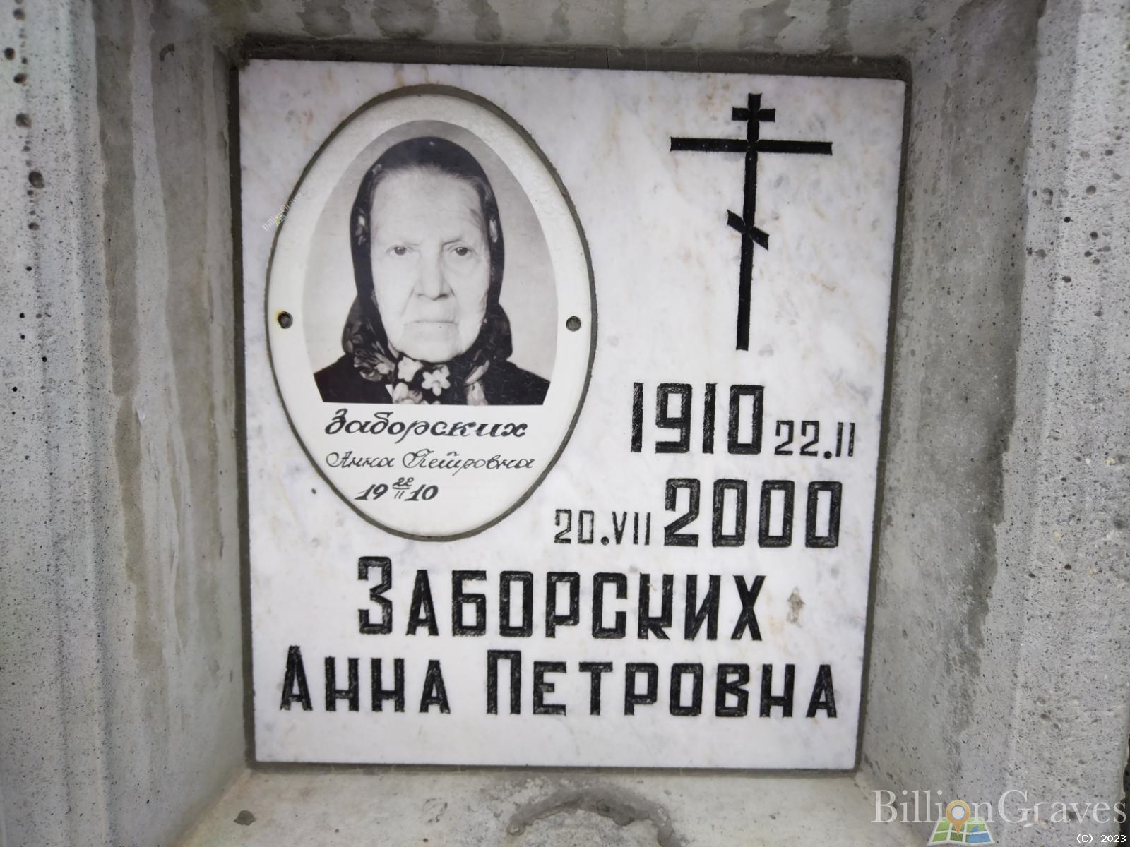 Заборских Анна Петровна