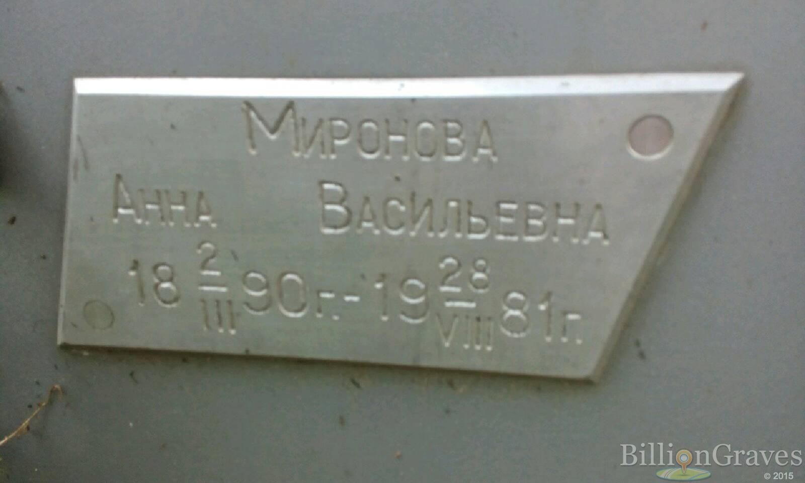 Миронова Анна Васильевна