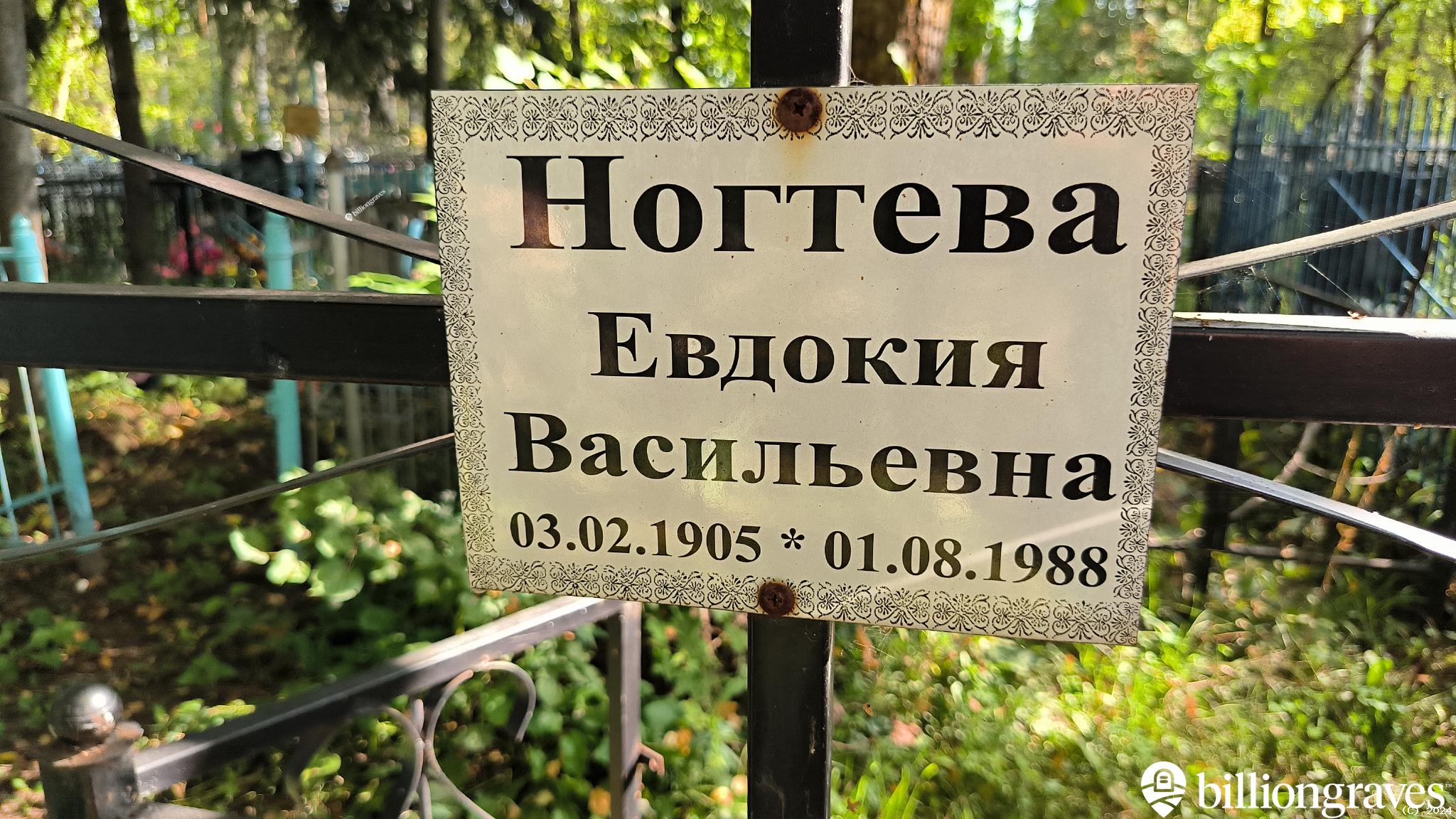 Ногтева Евдокия Васильевна