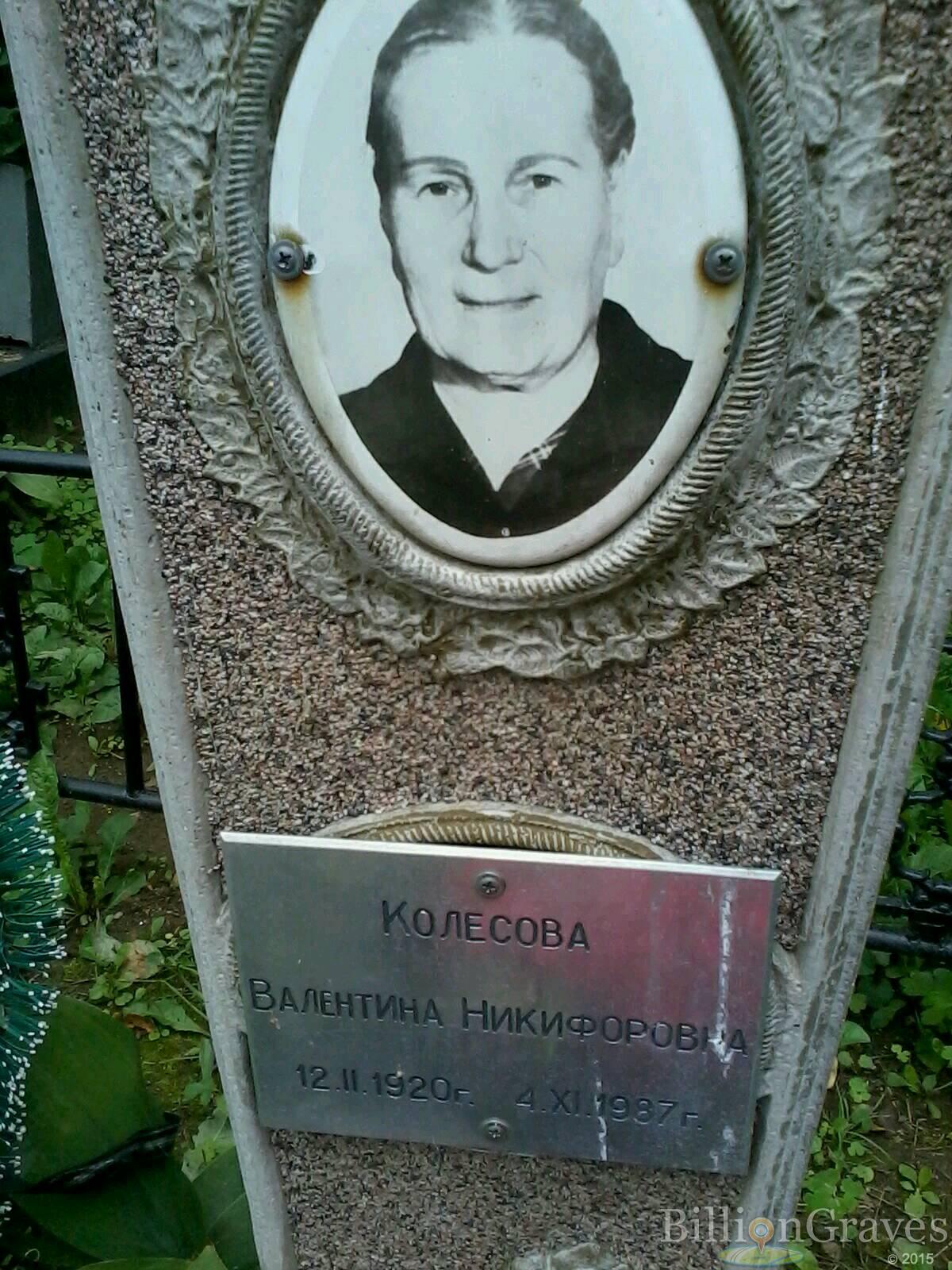 Колесова Валентина Никифоровна
