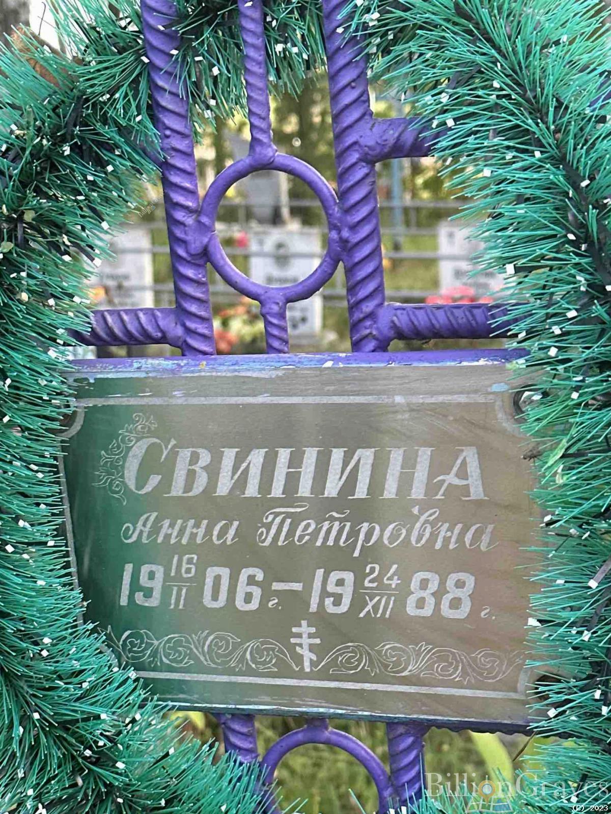 Свинина Анна Петровна