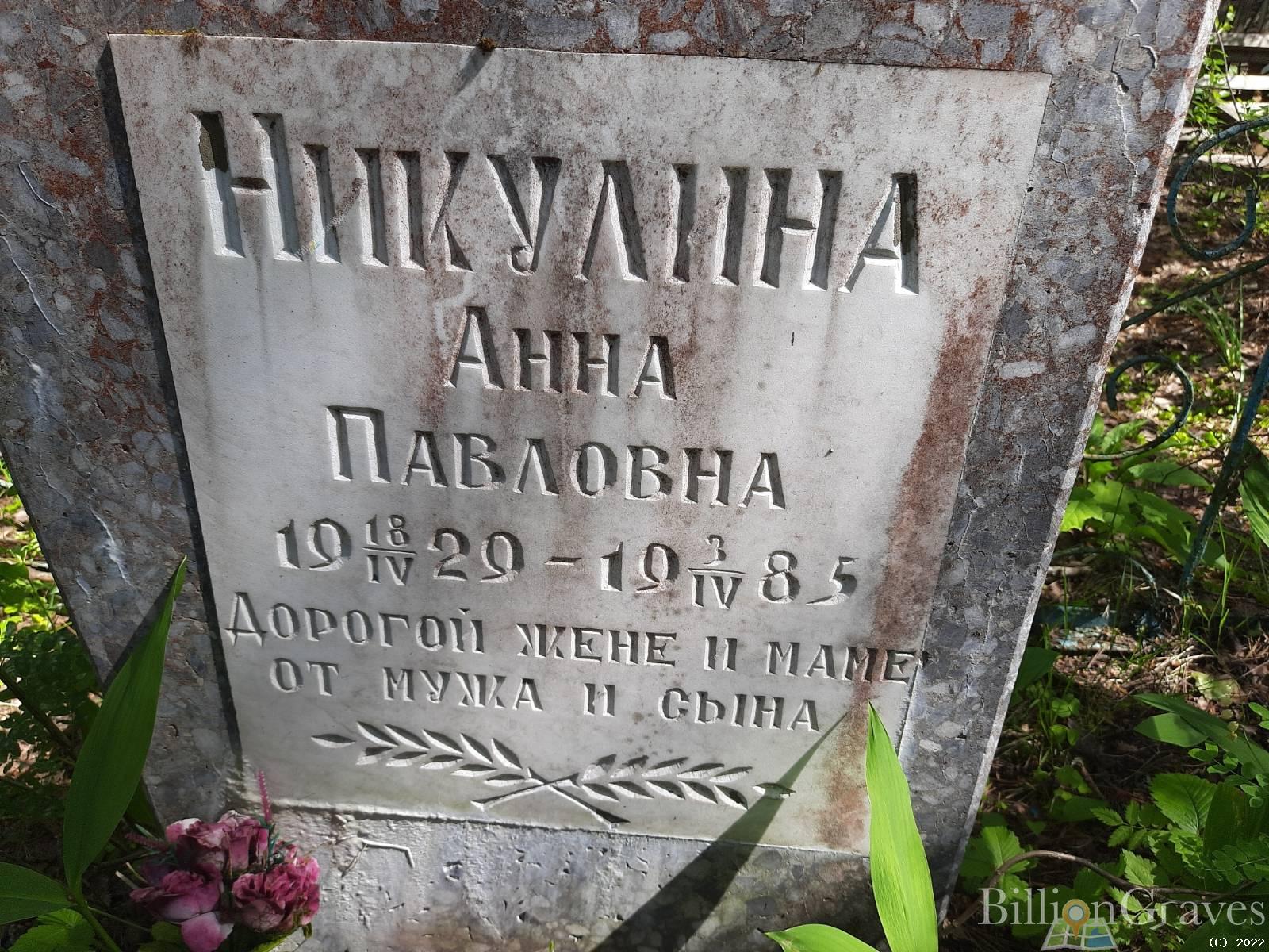 Никулина Анна Павловна