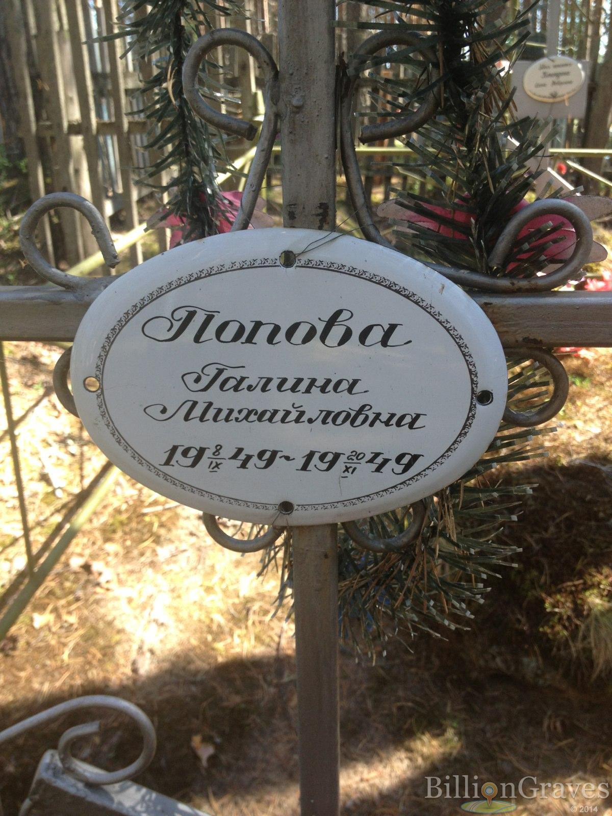 Попова Галина Михайловна