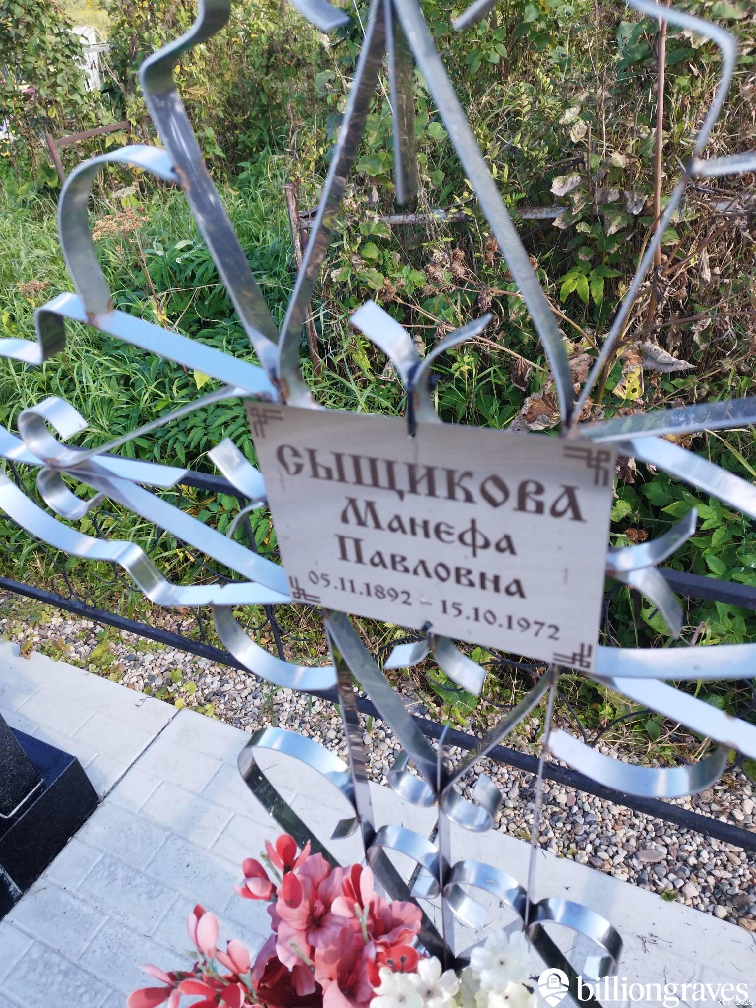 Сыщикова Манефа Павловна