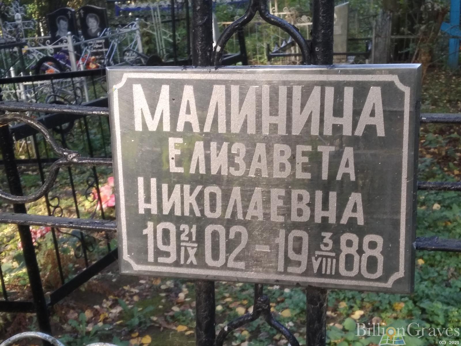 Малинина Елизавета Николаевна