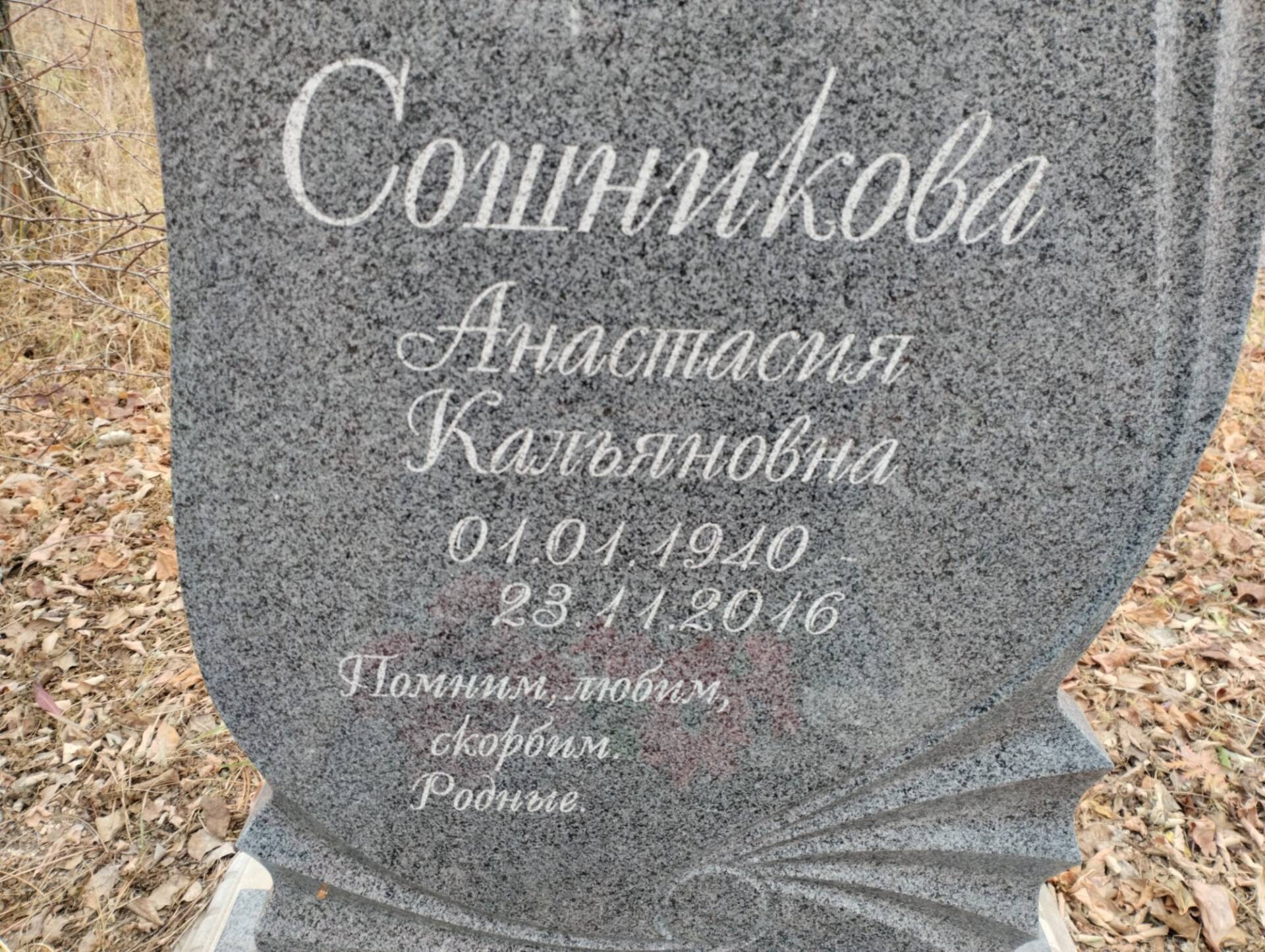 Сошникова Анастасия Кальяновна