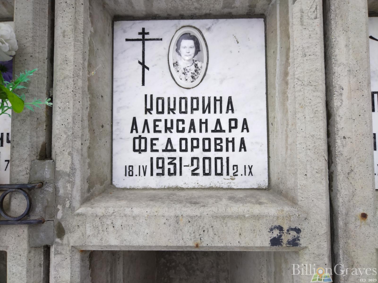 Кокорина Александра Федоровна