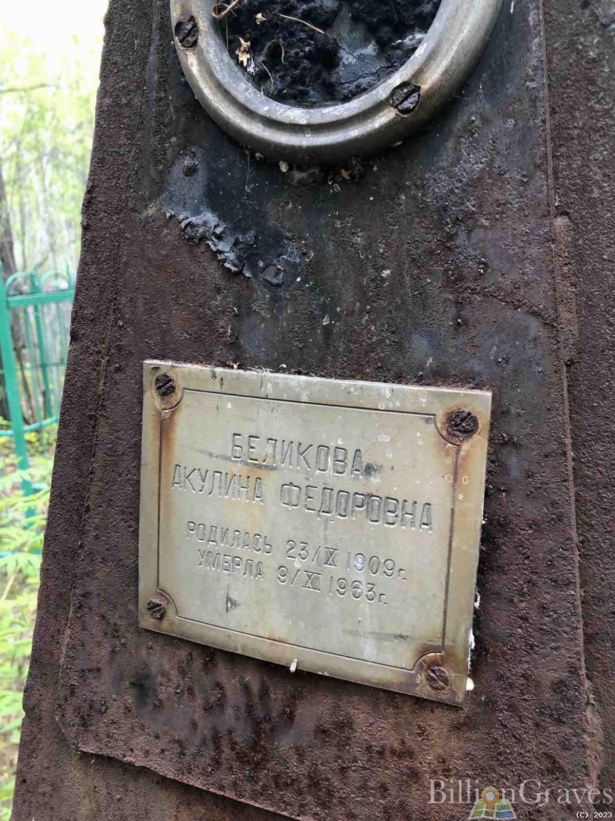 Беликова Акулина Федоровна