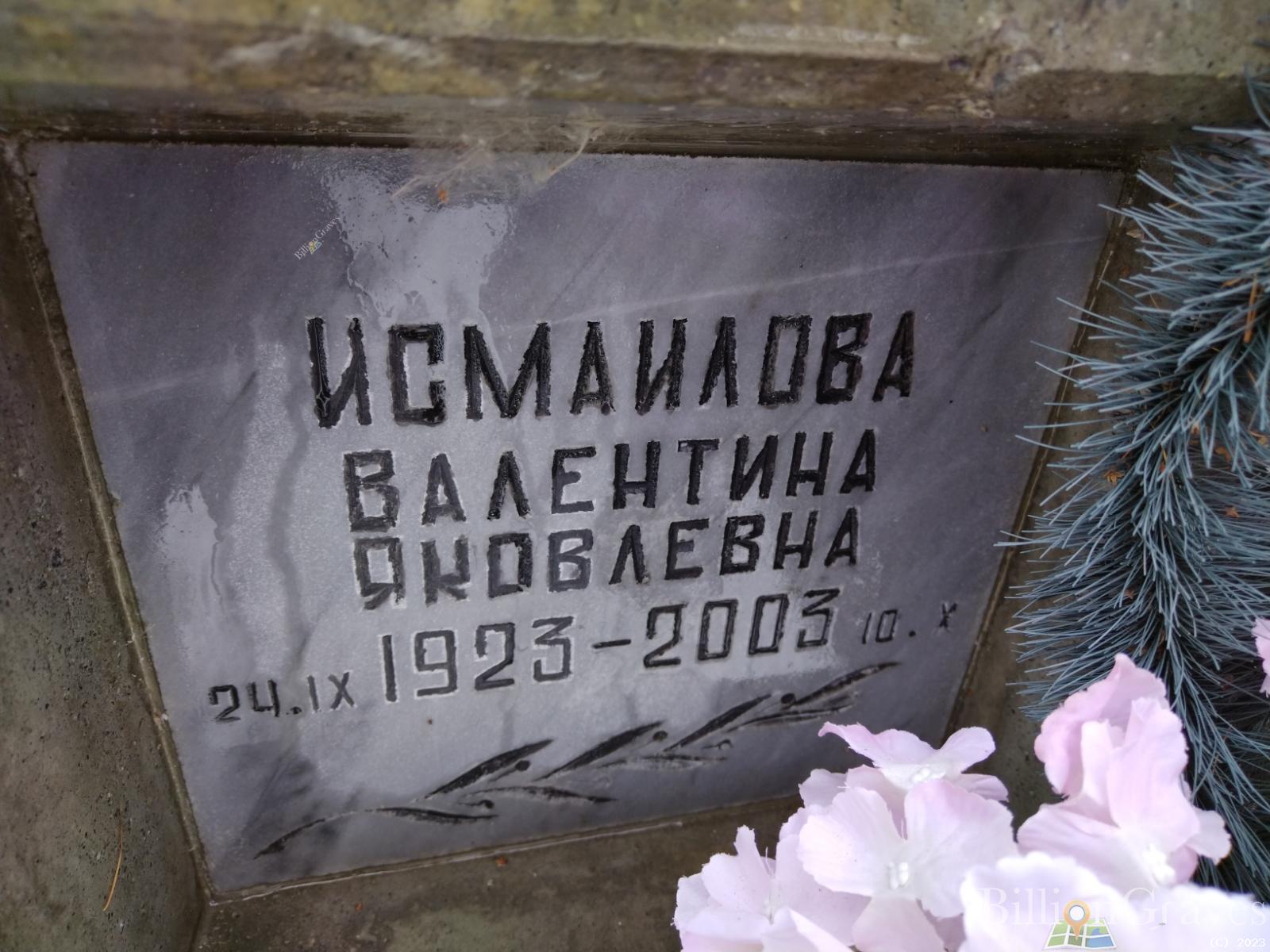 Исмаилова Валентина Яковлевна
