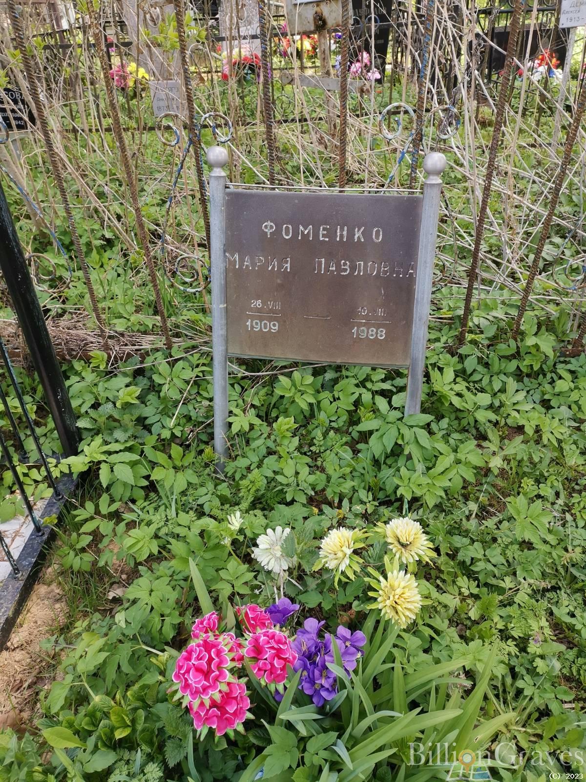 Фоменко Мария Павловна