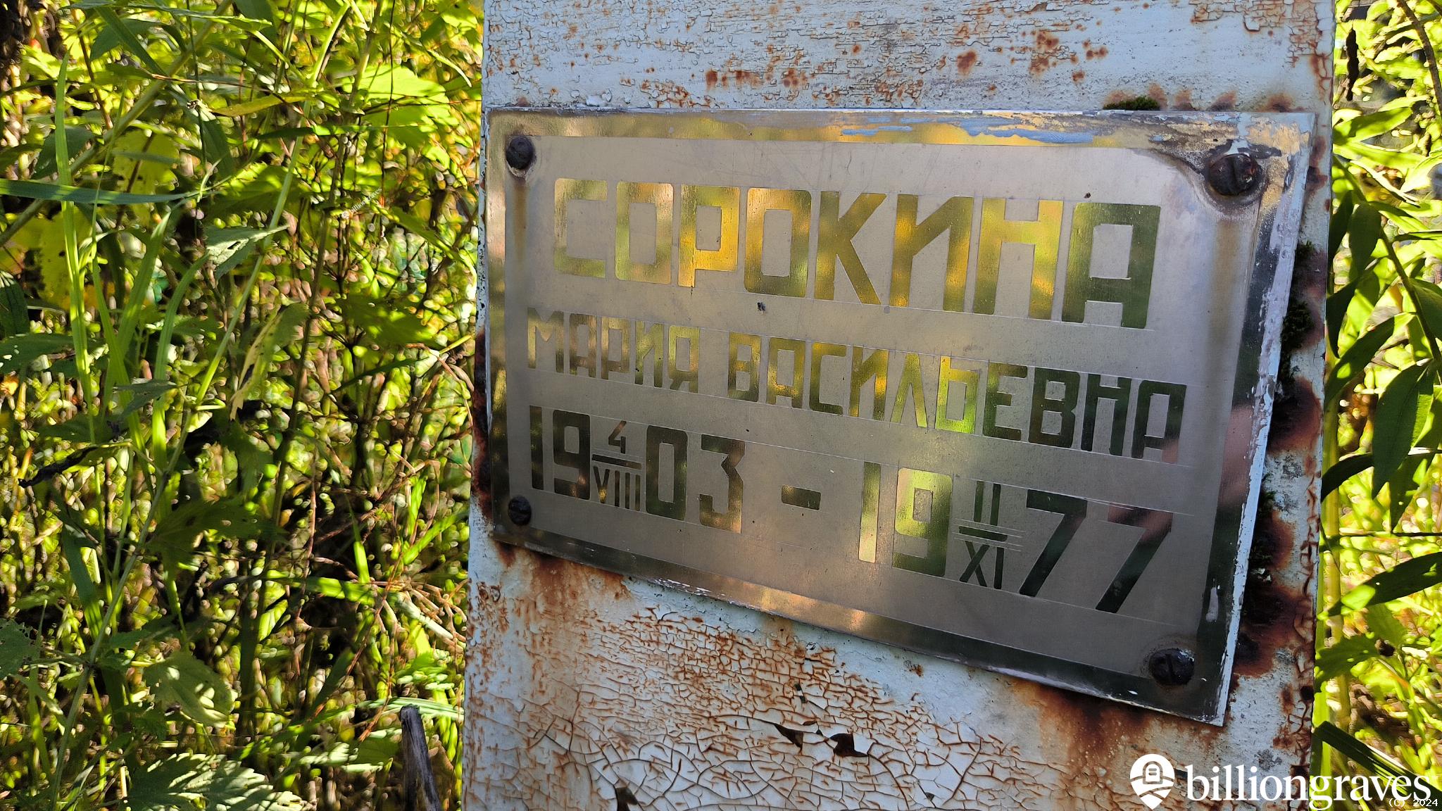 Сорокина Мария Васильевна