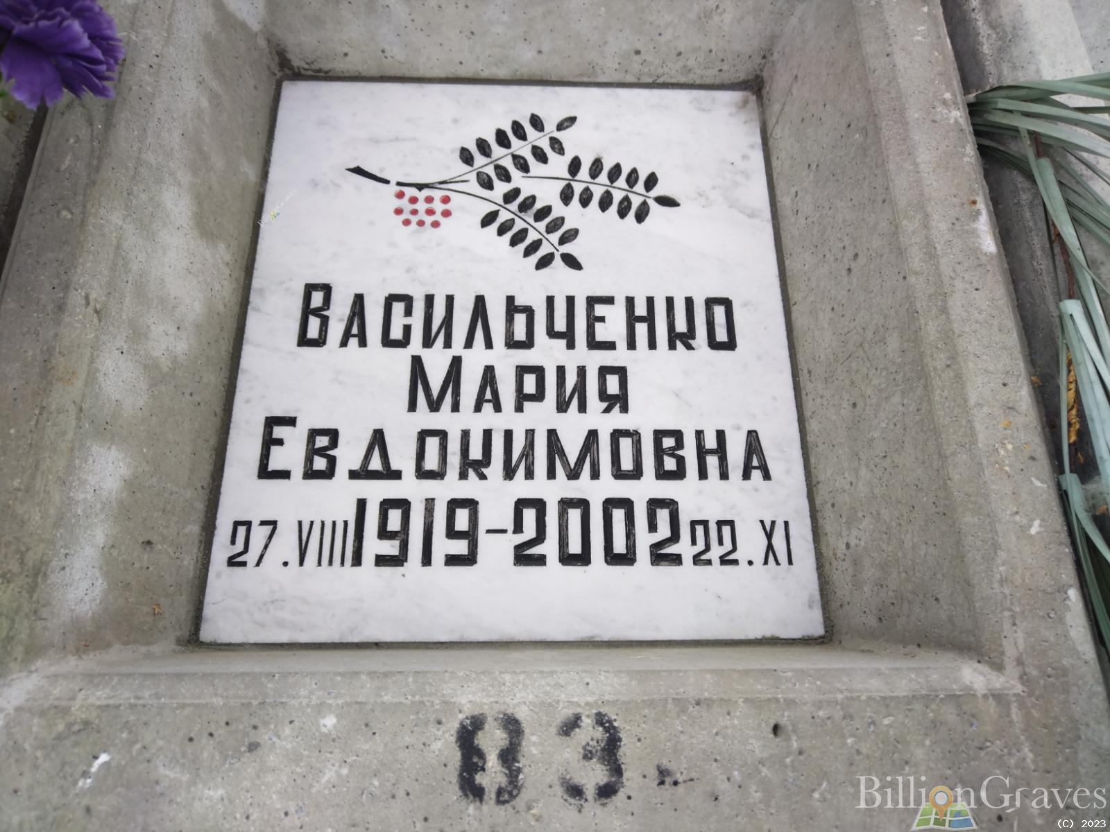 Васильченко Мария Евдокимовна