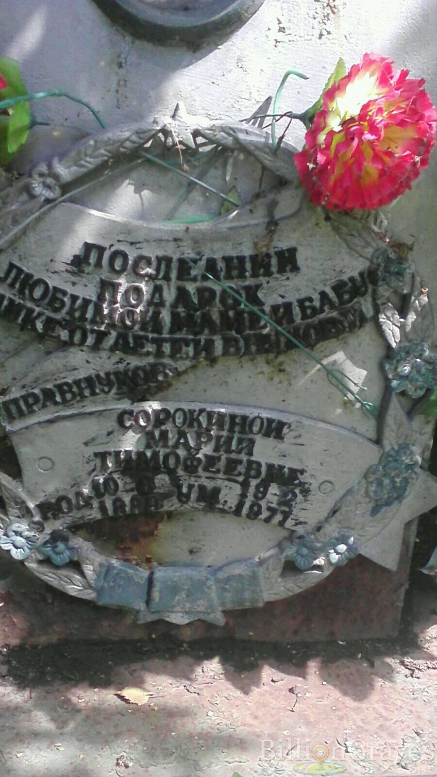 Сорокина Мария Тимофеевна