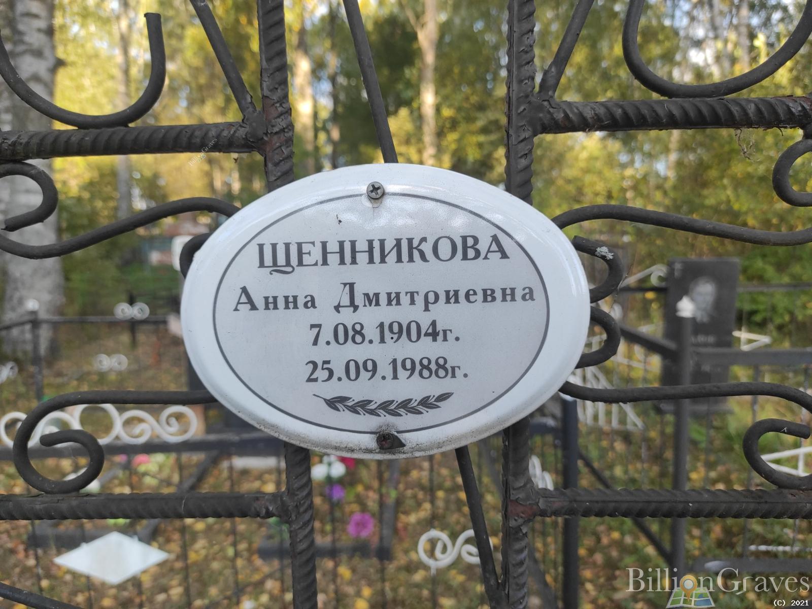 Щенникова Анна Дмитриевна