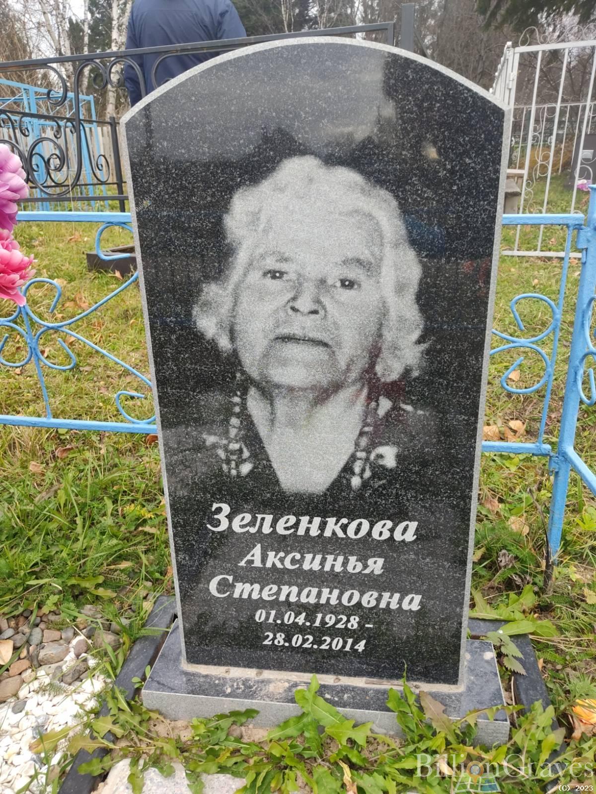 Зеленкова Аксинья Степановна