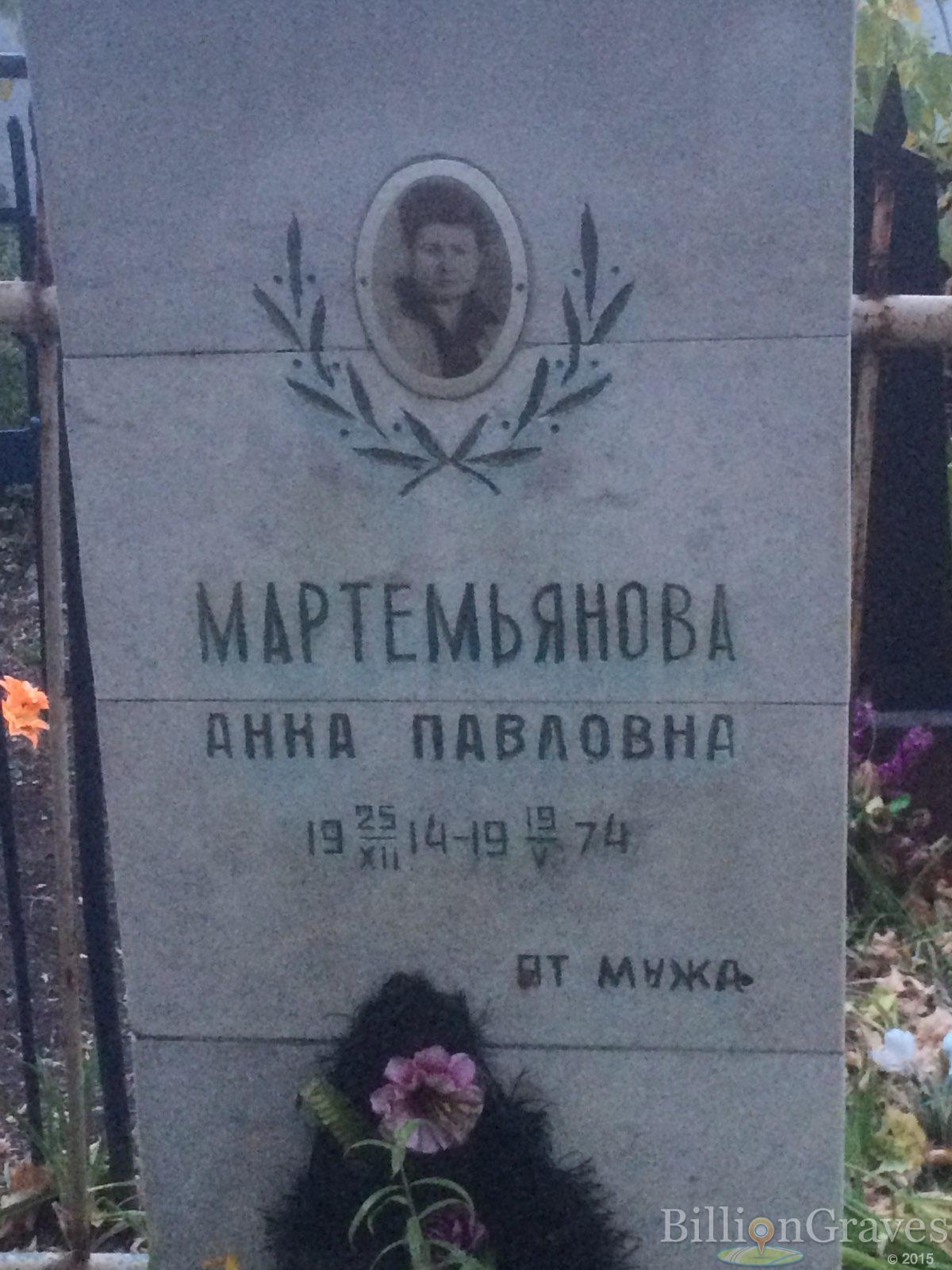 Мартемьянова Анна Павловна
